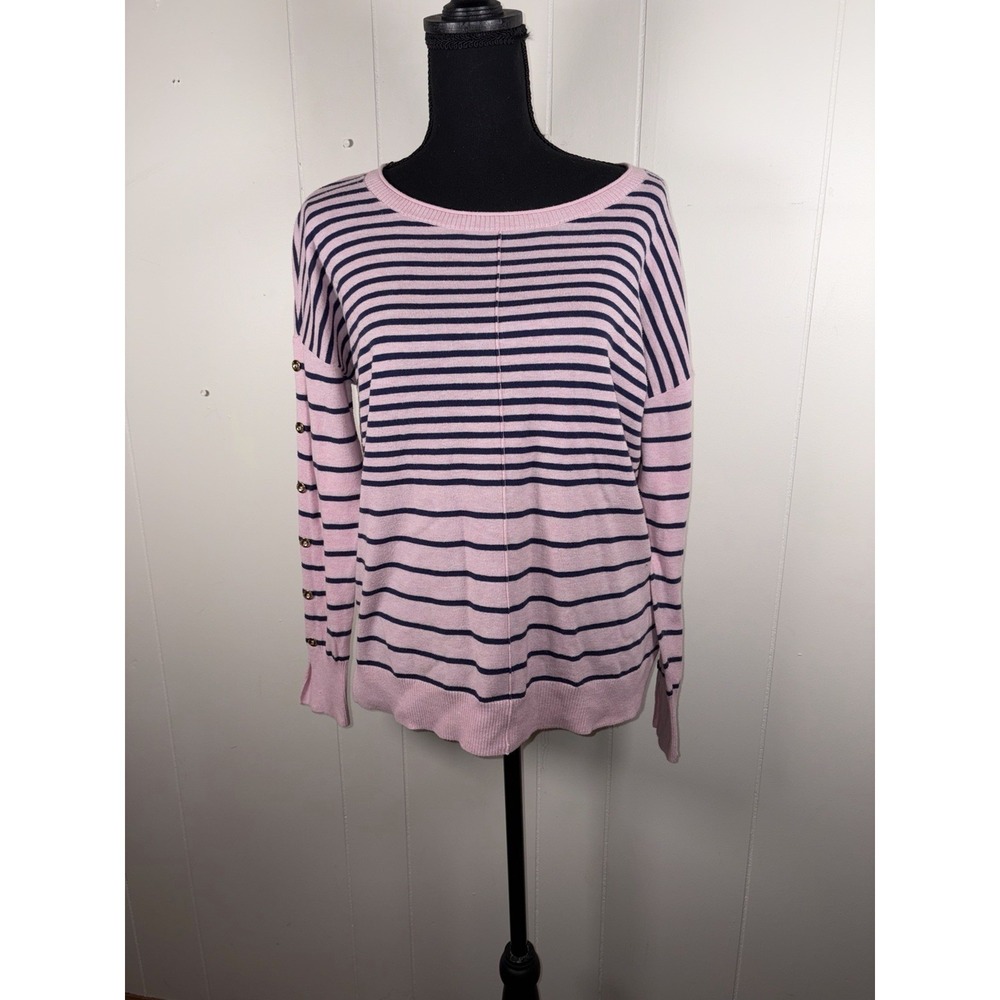Lilly Pulitzer Melenie "Cool-Max" Sweater in Heathered Pink Tropics Stripe, S